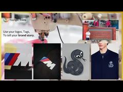 Χρυσές 3D Ανυψωμένες Ετικέτες Ρούχων TPU Μεταφοράς Θερμότητας Για Σκι, Εργατικά Ρούχα