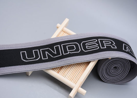 Πλαισιωμένη διπλάσιο Jacquard ελαστική ζώνη με την τυπωμένη λουρίδα σιλικόνης μη ολίσθησης διαφανή