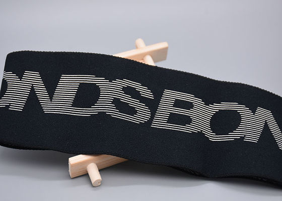 Πλαισιωμένο διπλάσιο 100% λογότυπο σιλικόνης βαμβακιού ελαστικό τυπωμένο ζώνη για τα ενδύματα