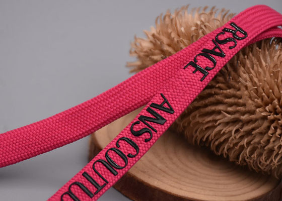 Συνήθεια 11mm πλεγμένο τυπωμένο σχοινί κυκλικό λαμπρό λογότυπο σιλικόνης ενδυμάτων πολυεστέρας