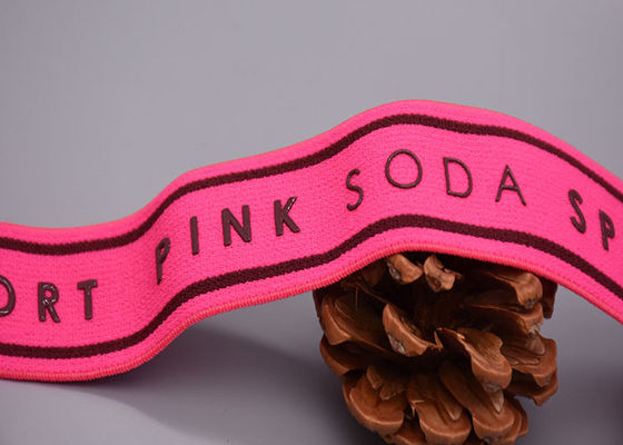 Washable ελαστική ζώνη πολυεστέρα ετικετών ενδυμάτων με το λογότυπο σιλικόνης συνήθειας που τυπώνεται